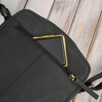 Listonoszka męska skórzana saszetka na ramię czarna IM-01-HBL Paolo Peruzzi