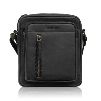 Listonoszka męska skórzana czarna vintage Paolo Peruzzi IM-01-HBL