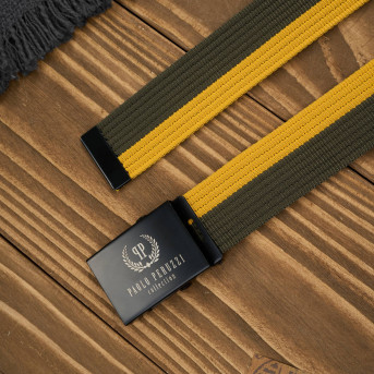 Pasek do spodni unisex 115 cm pasek parciany z klamrą dwukolorowy PW-31-115