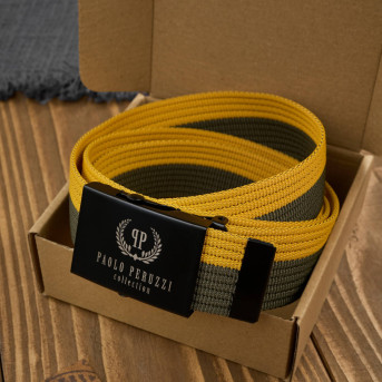 Pasek do spodni unisex 115 cm pasek parciany z klamrą dwukolorowy PW-31-115