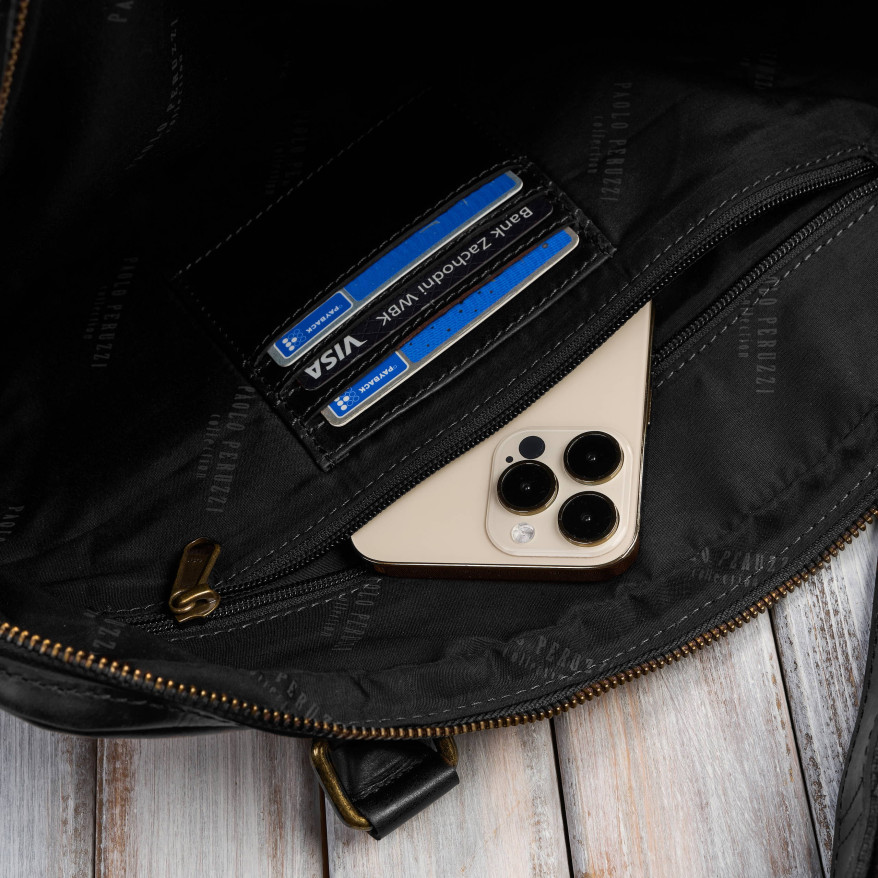 Torba męska na ramię skórzana na laptopa dokumenty A4 Paolo Peruzzi