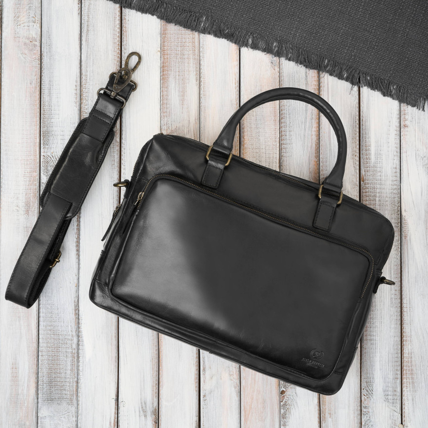 Torba męska na ramię skórzana na laptopa dokumenty A4 Paolo Peruzzi