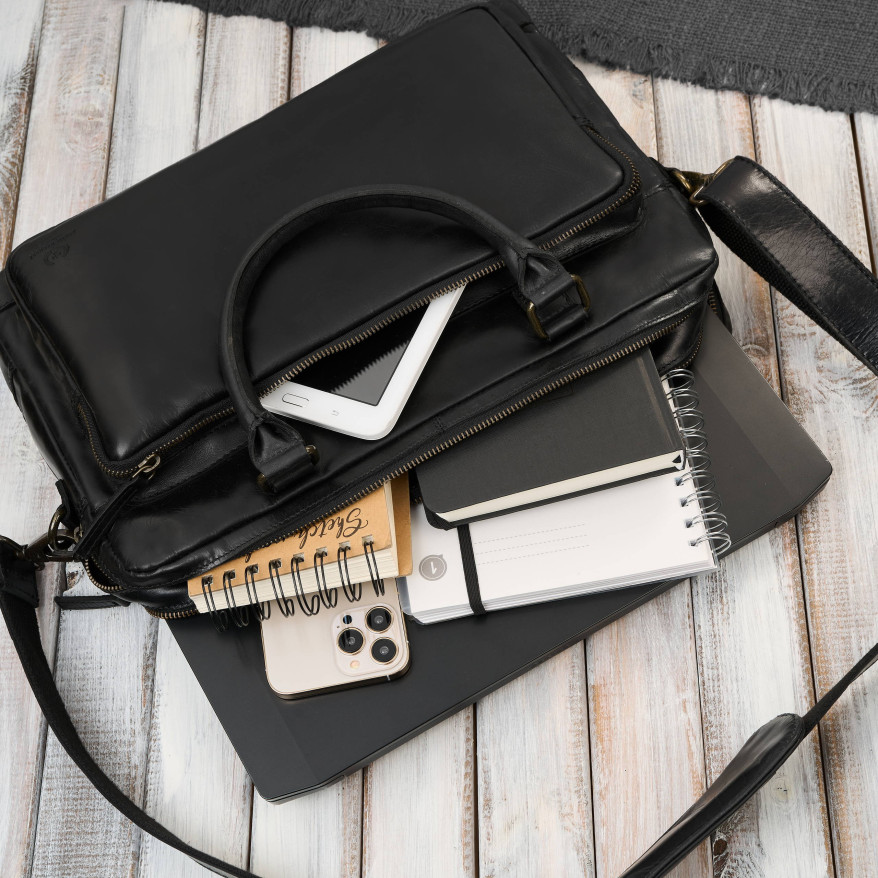 Torba męska na ramię skórzana na laptopa dokumenty A4 Paolo Peruzzi