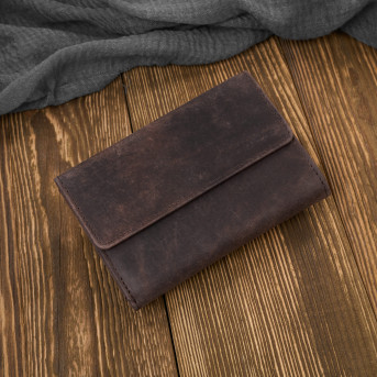 Portfel damski ze skóry naturalnej postarzanej z ochroną RFID Paolo Peruzzi T-33-HBR