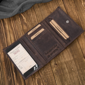 Portfel damski ze skóry naturalnej postarzanej z ochroną RFID Paolo Peruzzi T-33-HBR