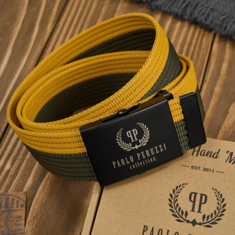 Pasek do spodni unisex 105 cm pasek parciany z klamrą dwukolorowy PW-31-105