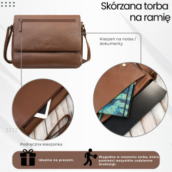 Torba męska na laptopa ze skóry naturalnej brązowa Paolo Peruzzi IM-03-BR