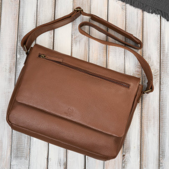 Torba męska na laptopa ze skóry naturalnej brązowa Paolo Peruzzi IM-03-BR