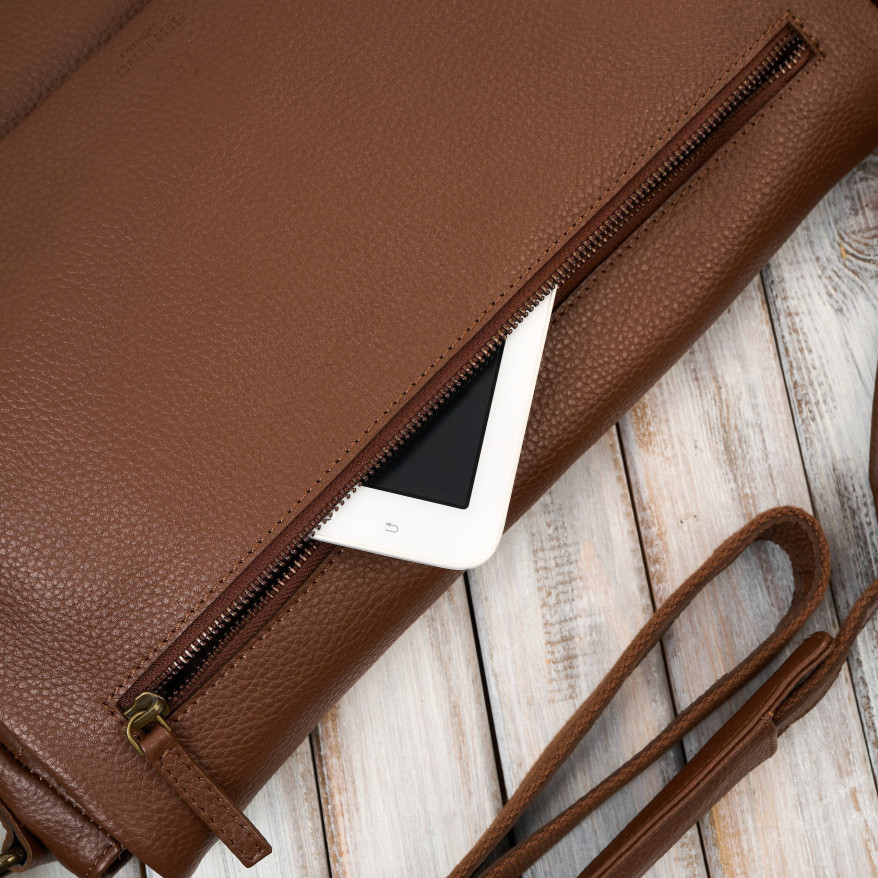 Torba męska na laptopa ze skóry naturalnej brązowa Paolo Peruzzi IM-03-BR