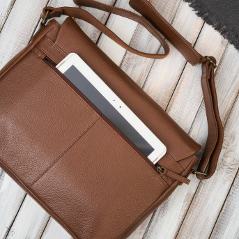 Torba męska na laptopa ze skóry naturalnej brązowa Paolo Peruzzi IM-03-BR