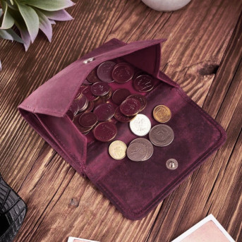 Portfel damski Paolo Peruzzi z postarzaną skórą w kolorze różowym