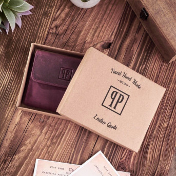 Portfel damski Paolo Peruzzi z postarzaną skórą w kolorze różowym