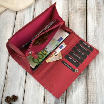Portfel damski skórzany czerwony duży z RFID Paolo Peruzzi AL-01-RD – elegancki i funkcjonalny dodatek