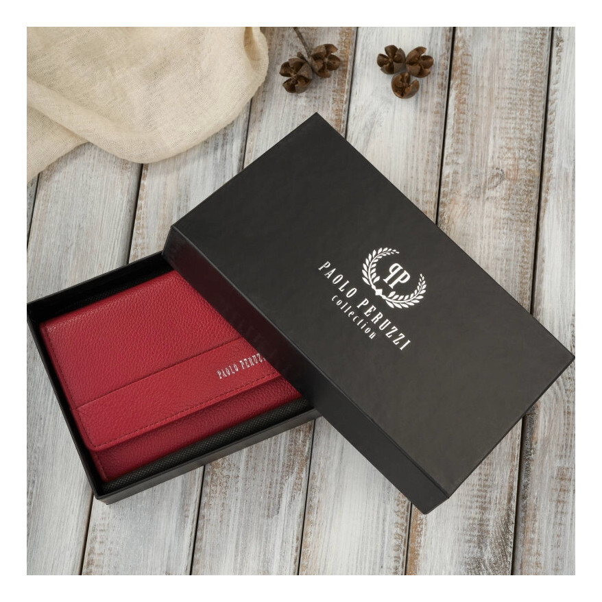 Portfel damski skórzany czerwony duży z RFID Paolo Peruzzi AL-01-RD – elegancki i funkcjonalny dodatek