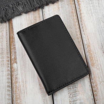 Etui na karty czarne skórzane eleganckie Paolo Peruzzi KV-05-BL