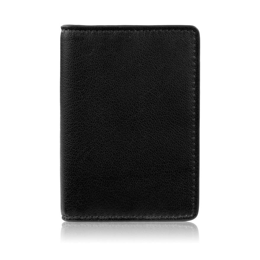 Etui na karty czarne skórzane eleganckie Paolo Peruzzi KV-05-BL