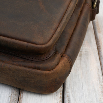 Listonoszka męska skórzana Paolo Peruzzi IM-01-HBR – Brązowa Vintage Saszetka na Ramię