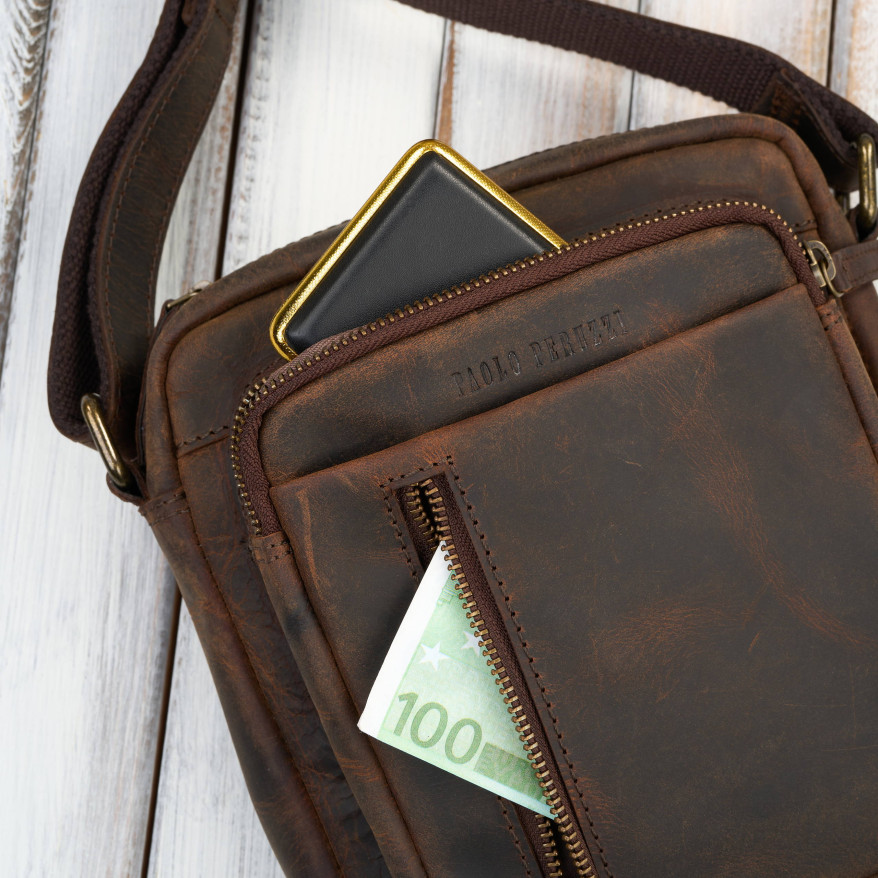 Listonoszka męska skórzana Paolo Peruzzi IM-01-HBR – Brązowa Vintage Saszetka na Ramię