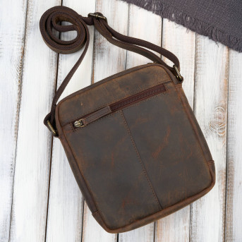 Listonoszka męska skórzana Paolo Peruzzi IM-01-HBR – Brązowa Vintage Saszetka na Ramię