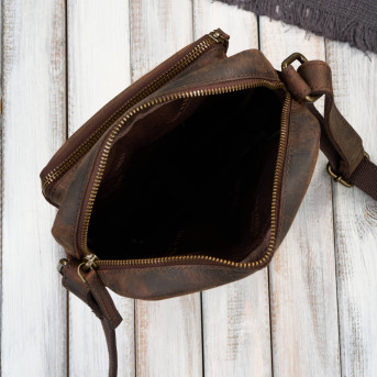 Listonoszka męska skórzana Paolo Peruzzi IM-01-HBR – Brązowa Vintage Saszetka na Ramię