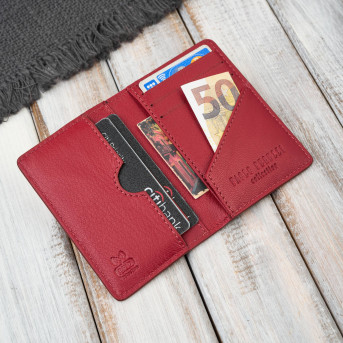 Etui na karty czerwone skórzane eleganckie RFID Paolo Peruzzi KV-05-RD