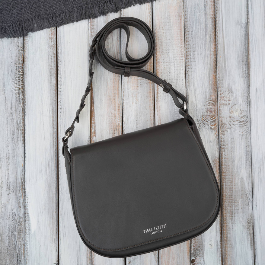 Torebka damska skórzana listonoszka ze skóry licowej modna brązowa Paolo Peruzzi KV-06-BR