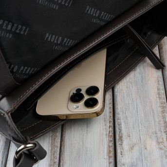 Torebka damska skórzana listonoszka ze skóry licowej modna brązowa Paolo Peruzzi KV-06-BR