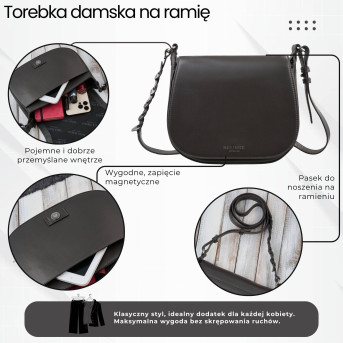 Torebka damska skórzana listonoszka ze skóry licowej modna brązowa Paolo Peruzzi KV-06-BR