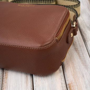 Torebka damska skórzana listonoszka na ramię modna brązowa Paolo Peruzzi KV-03-BR