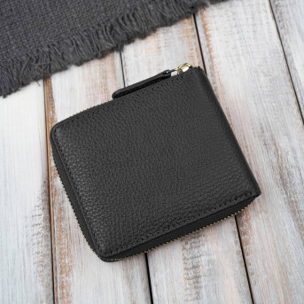 Portfel damski skórzany czarny mały RFID Paolo Peruzzi KV-04-BL – poziomy, zapinany na zamek