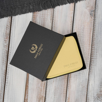 Portfel damski skórzany żółty mały RFID Paolo Peruzzi KV-04-YL – poziomy, zapinany na zamek