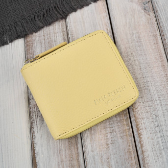 Portfel damski skórzany żółty mały RFID Paolo Peruzzi KV-04-YL – poziomy, zapinany na zamek