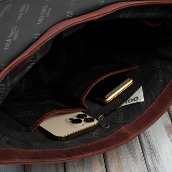 Torba skórzana męska na ramie na laptopa brązowa vintage SL-09-BR