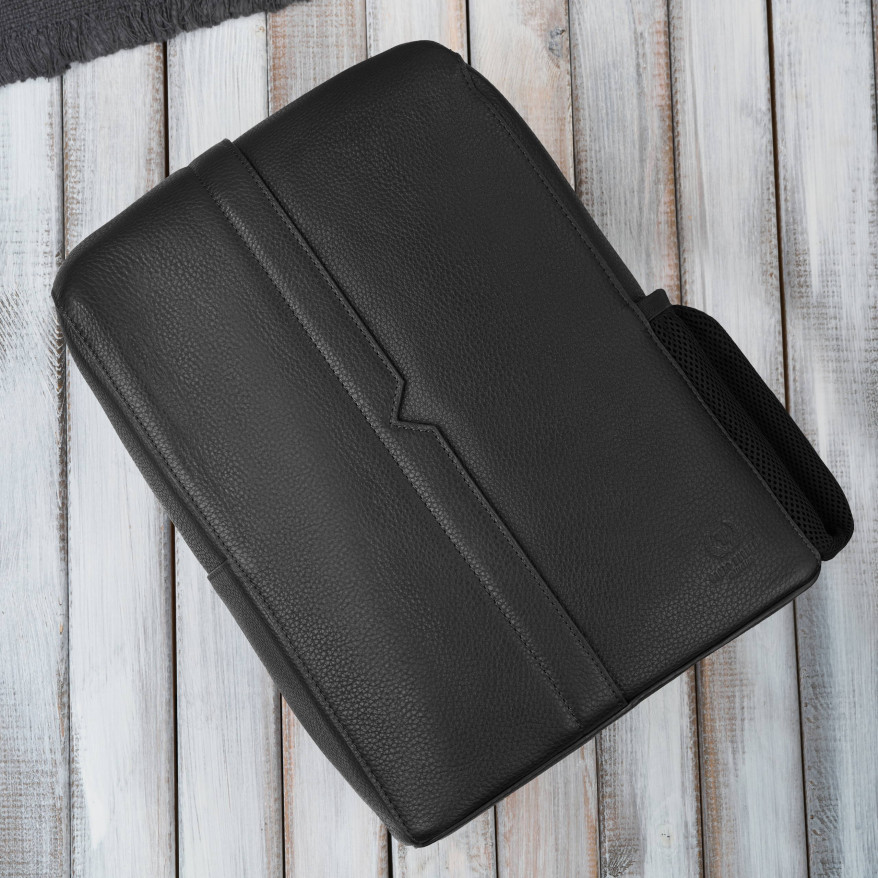 Plecak skórzany czarny miejski do pracy premium kompaktowy Paolo Peruzzi T-144-BL