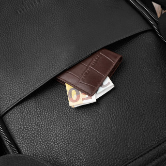 Plecak skórzany czarny miejski do pracy premium kompaktowy Paolo Peruzzi T-144-BL