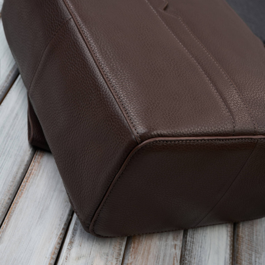 Plecak skórzany brązowy miejski do pracy premium kompaktowy Paolo Peruzzi T-144-BR