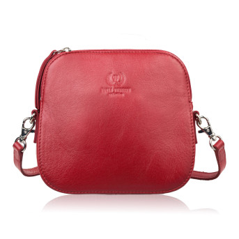 Mała torebka damska skórzana kopertówka na ramię crossbody do ręki czerwona AY-24-RD