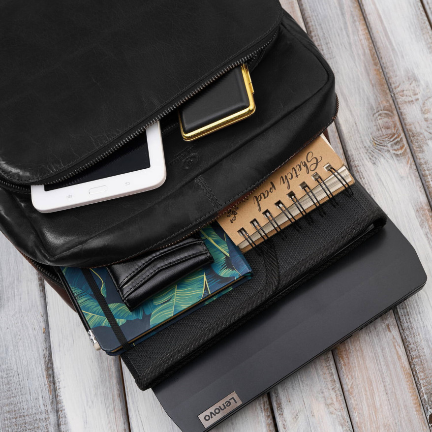 Plecak męski skórzany vintage na laptopa czarny – Paolo Peruzzi IM-07-BL