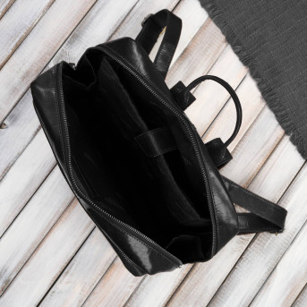 Plecak męski skórzany vintage na laptopa czarny – Paolo Peruzzi IM-07-BL