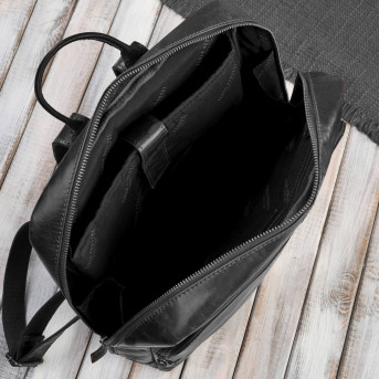 Plecak męski skórzany vintage na laptopa czarny – Paolo Peruzzi IM-07-BL