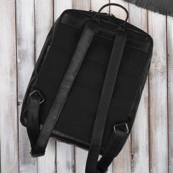 Plecak męski skórzany vintage na laptopa czarny – Paolo Peruzzi IM-07-BL