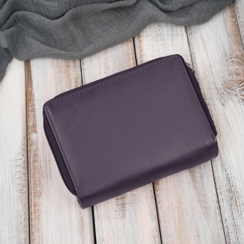 Portfel damski skórzany fioletowy duży w orientacji poziomej z RFID Paolo Peruzzi SL-07-VI