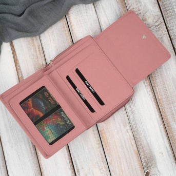 Portfel damski skórzany różowy duży w orientacji poziomej z RFID Paolo Peruzzi SL-07-PI