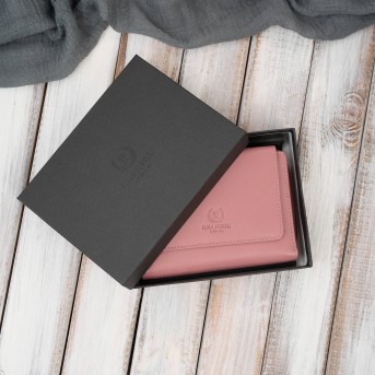 Portfel damski skórzany różowy duży w orientacji poziomej z RFID Paolo Peruzzi SL-07-PI