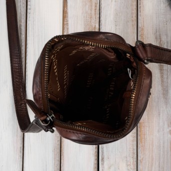 Saszetka męska skórzana na ramię klasyczna brązowa mała funkcjonalna Paolo Peruzzi SL-03-BR