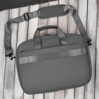 Torba na laptopa szara unisex materiałowa lekka do ręki na ramię AS-02-DGR