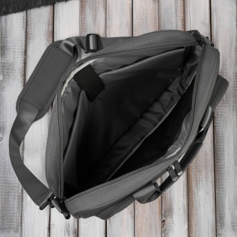 Torba na laptopa szara unisex materiałowa lekka do ręki na ramię AS-02-DGR