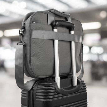 Torba na laptopa szara unisex materiałowa lekka do ręki na ramię AS-02-DGR