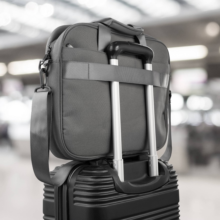 Torba na laptopa szara unisex materiałowa lekka do ręki na ramię AS-02-DGR