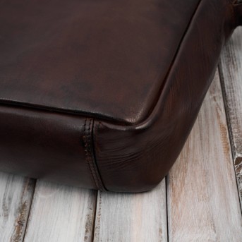 Torba męska na ramię do ręki skórzana na laptopa dokumenty A4 brązowa pojemna SL-08-BR